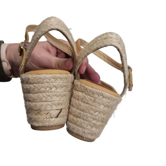 Matt Bernson Women's Espadrille Wedge Sandals Size 8M Tan & Beige Boho Beachy - Picture 7 of 14